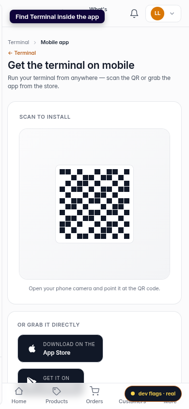View your Terminal on the mobile app: step 4 (mobile)