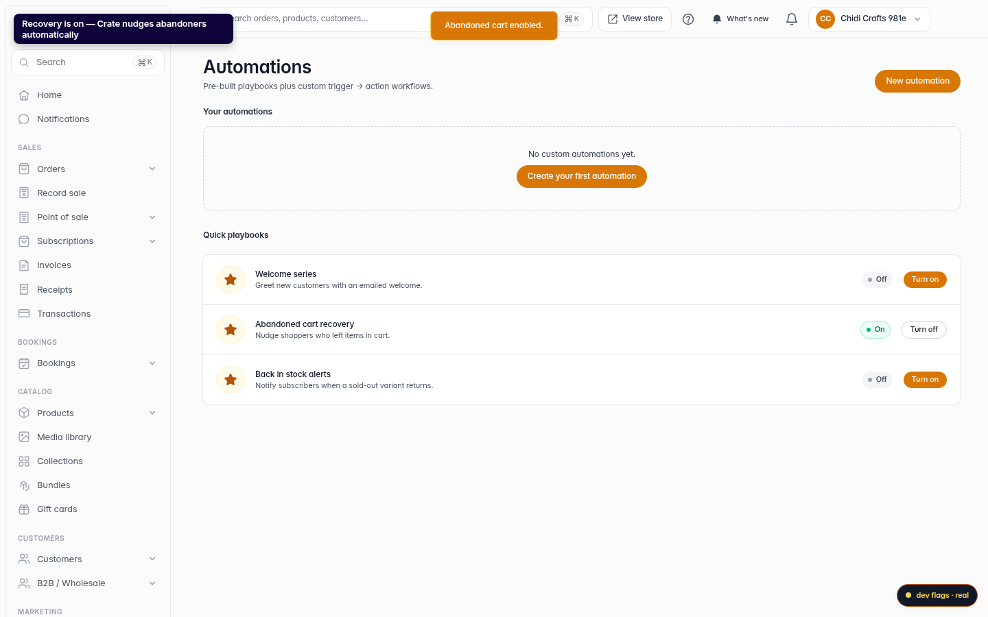 Recover abandoned carts: step 4 (web)