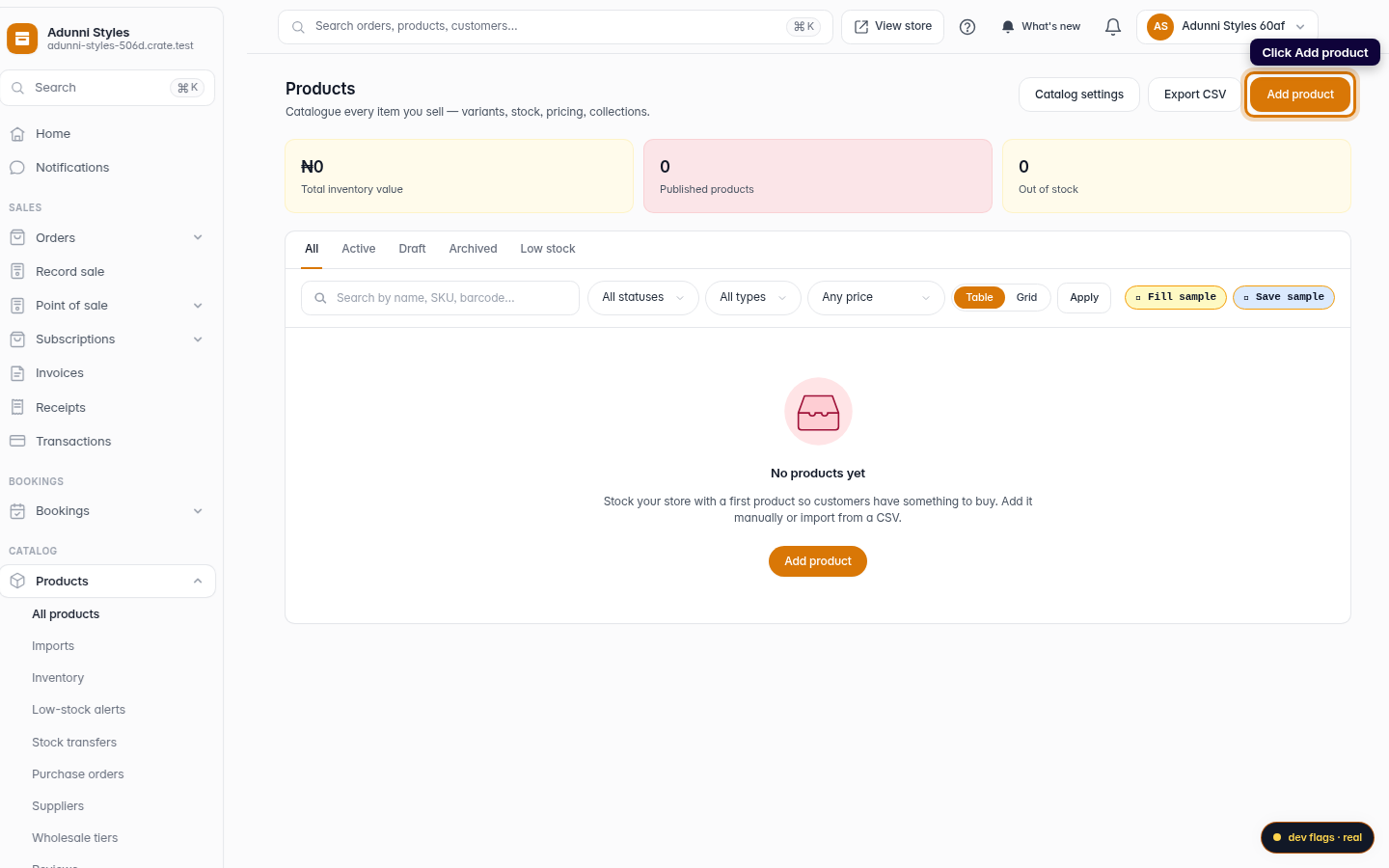 Add a product: step 2 (web)