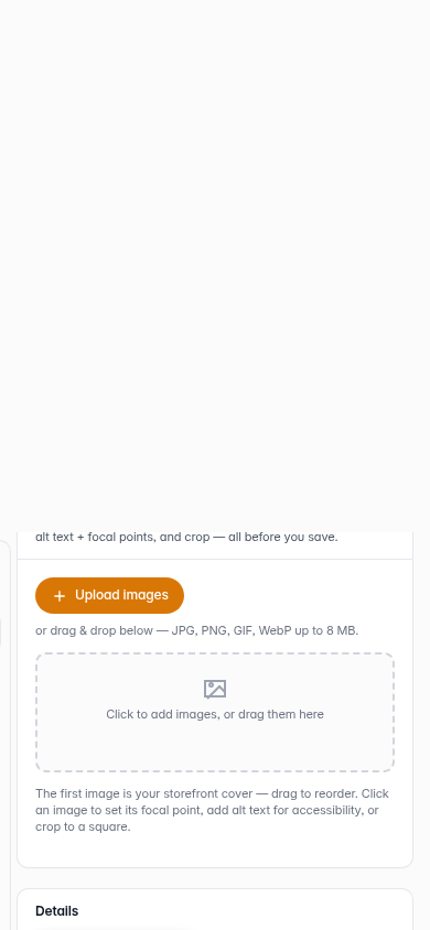 Add a product: step 3 (mobile)