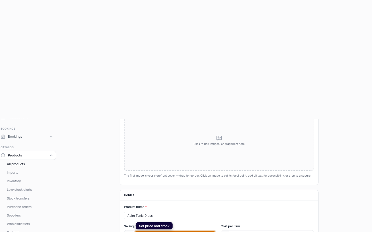 Add a product: step 4 (web)