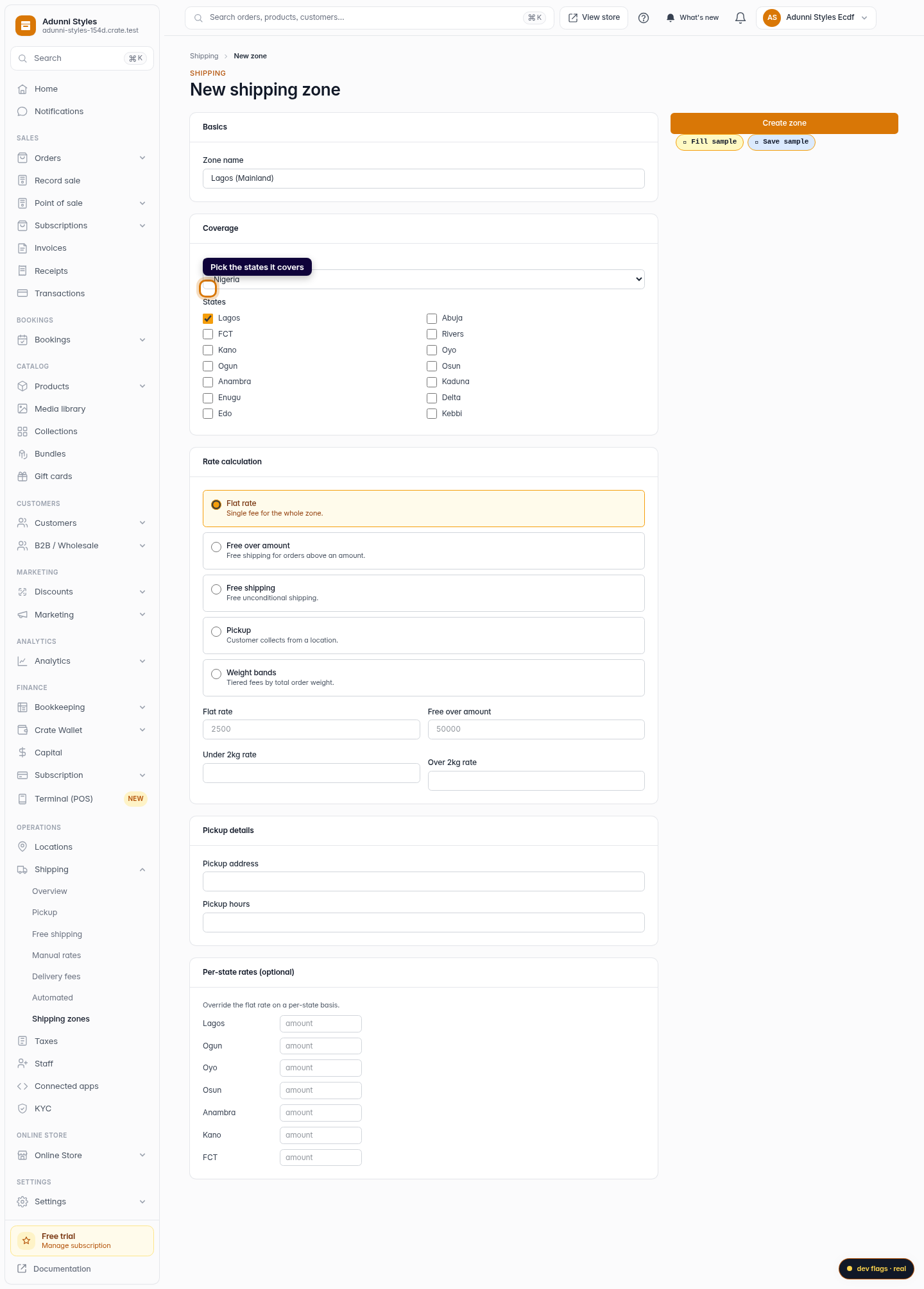 Add a manual shipping price: step 4 (web)