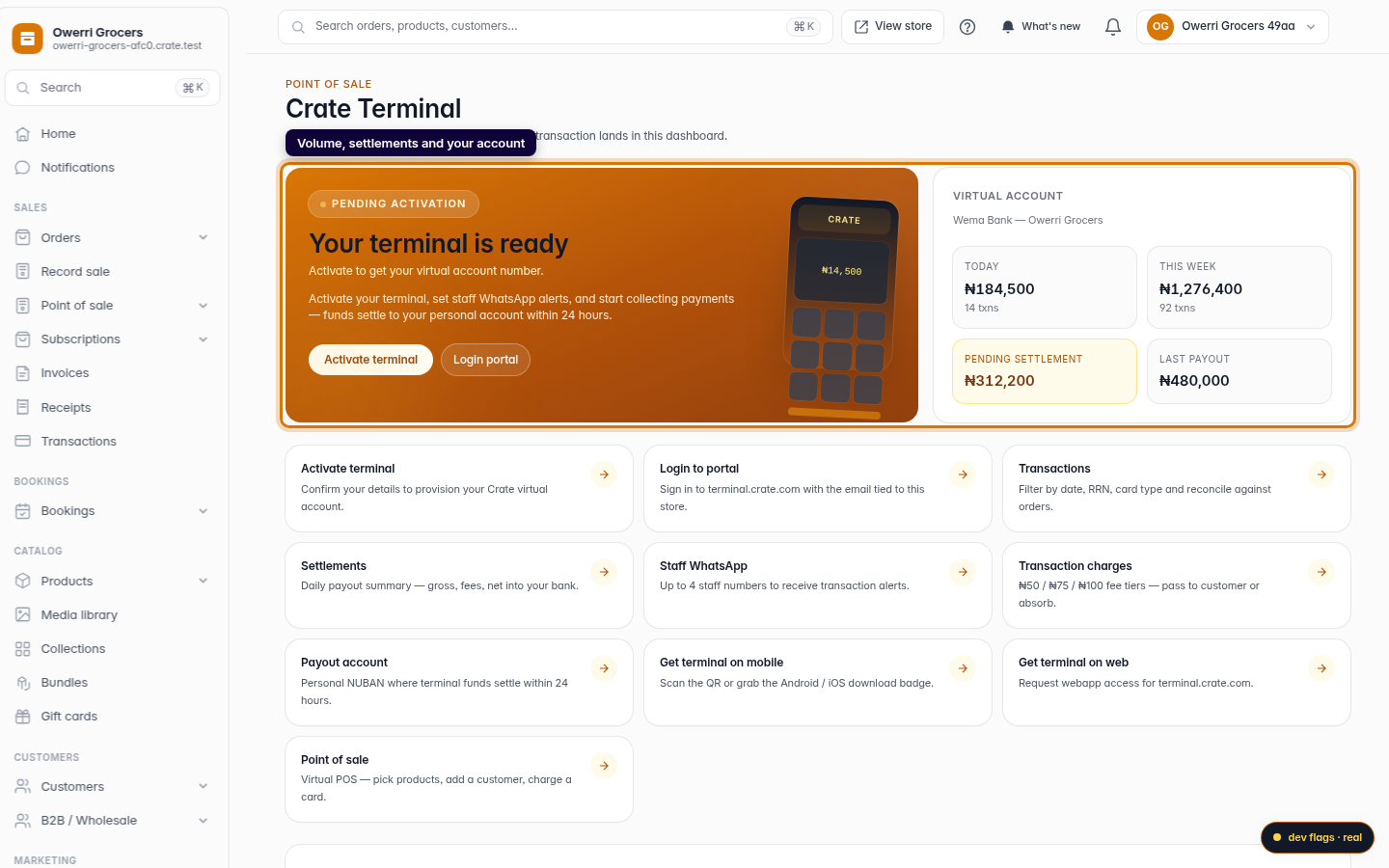 Crate Terminal: step 2 (web)
