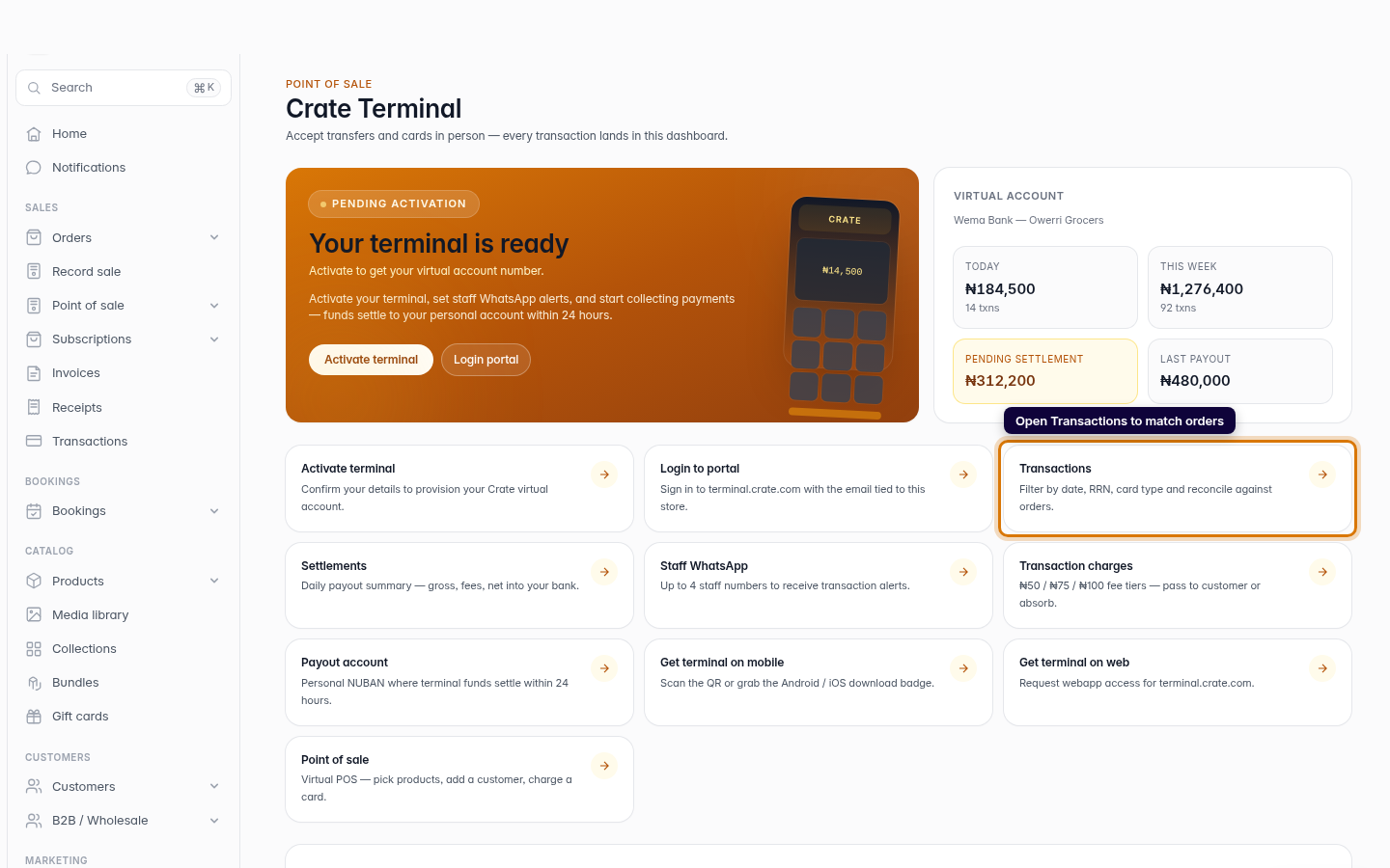 Crate Terminal: step 3 (web)