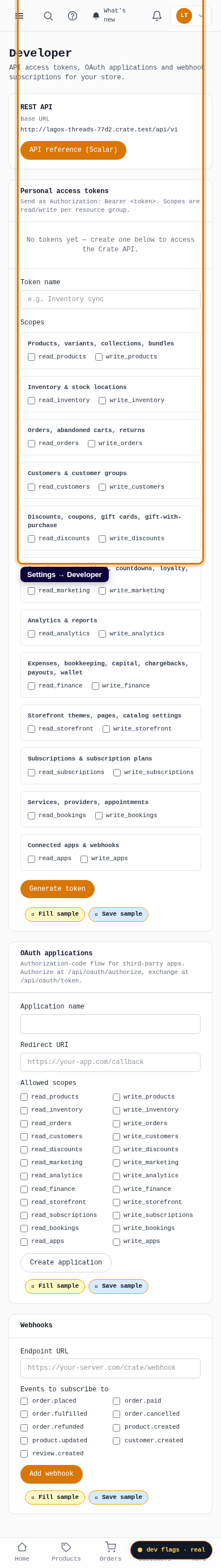 Connect Crate to Shipbubble: step 1 (mobile)