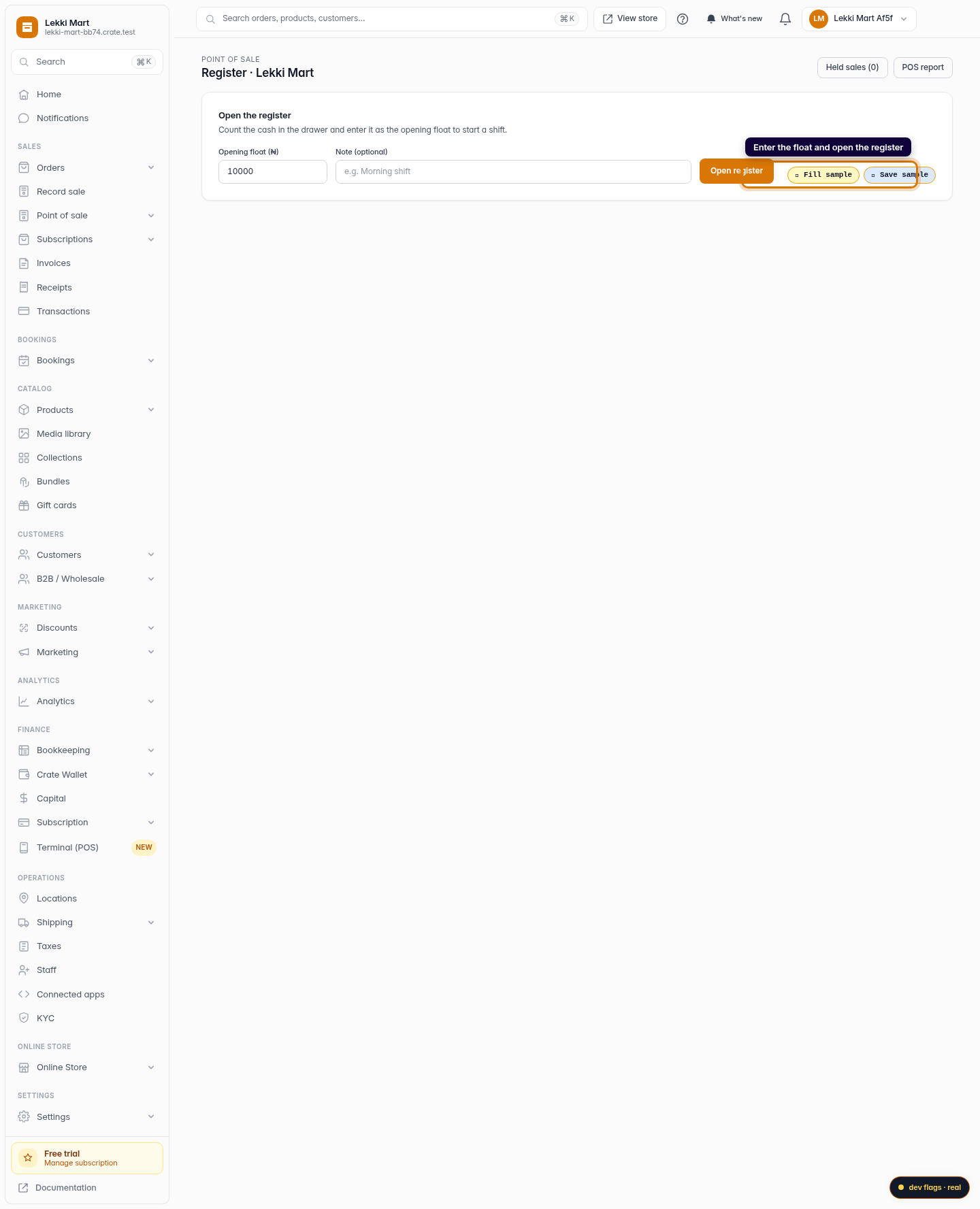 Create an order by scanning barcodes: step 2 (web)