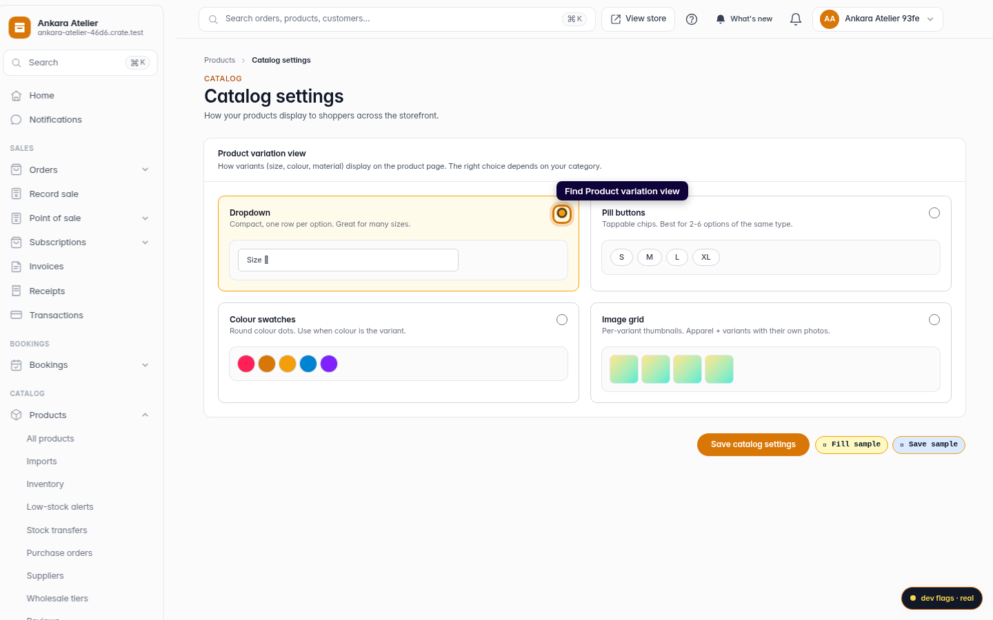 Customise how product variations display: step 2 (web)