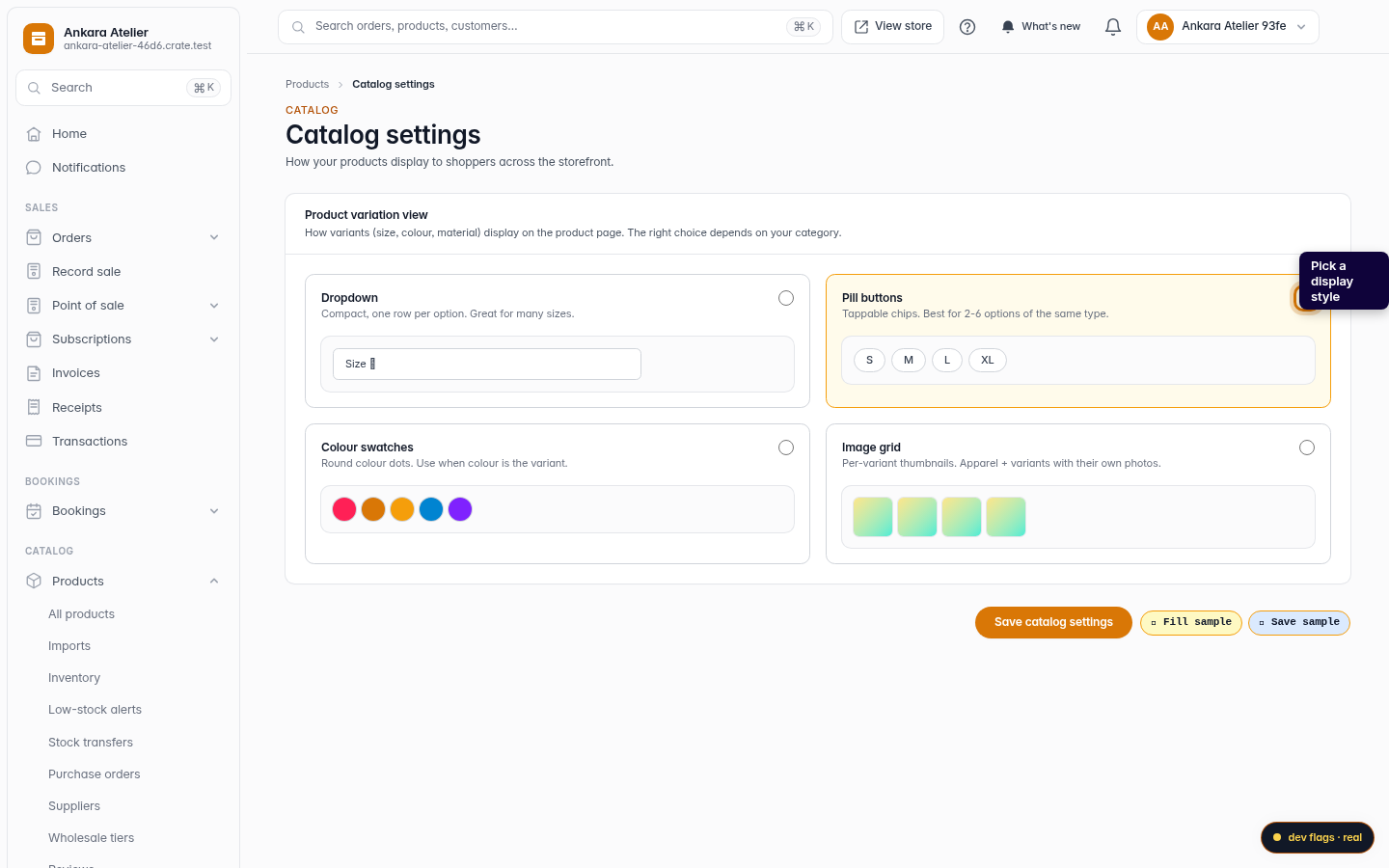 Customise how product variations display: step 3 (web)