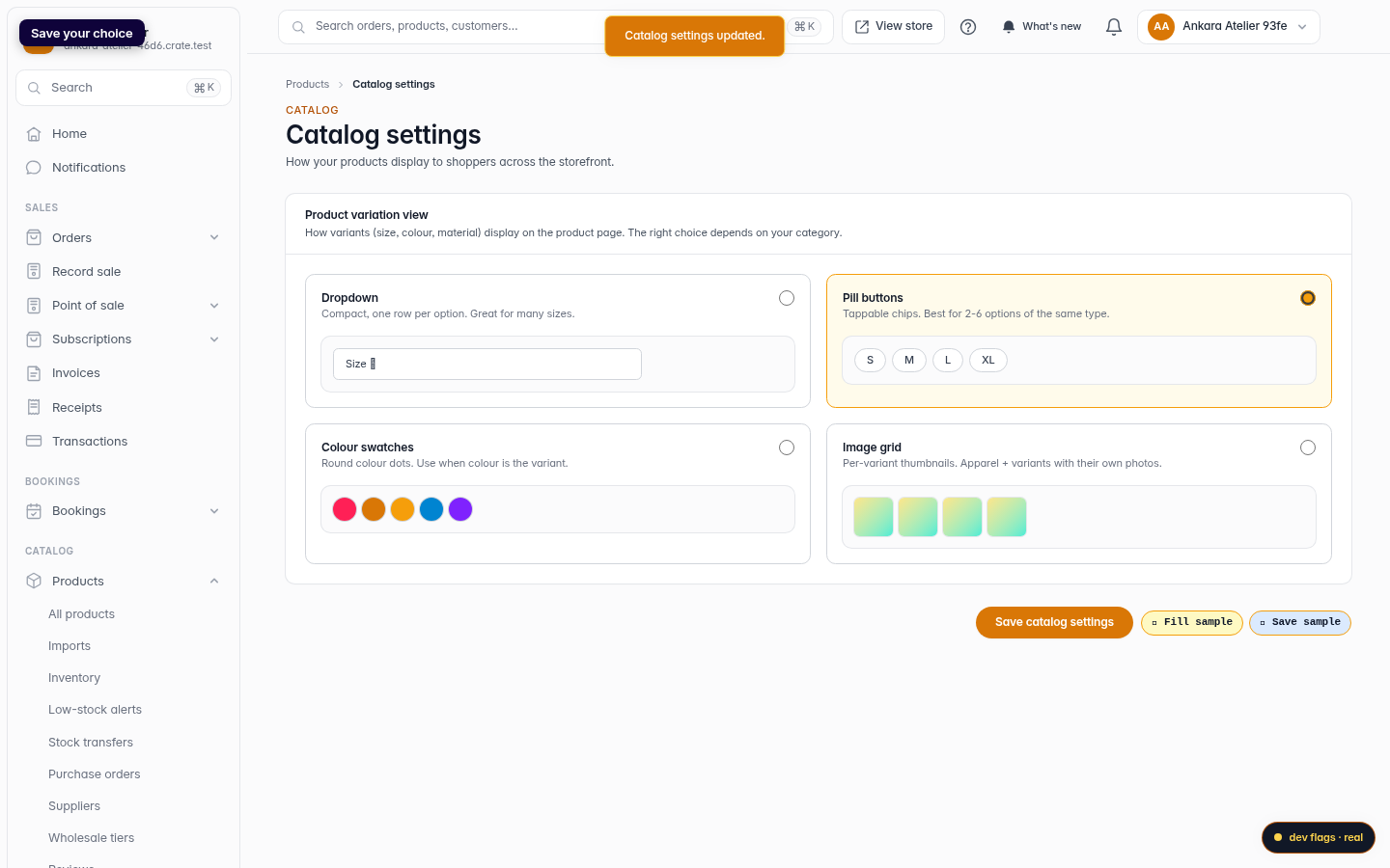 Customise how product variations display: step 4 (web)