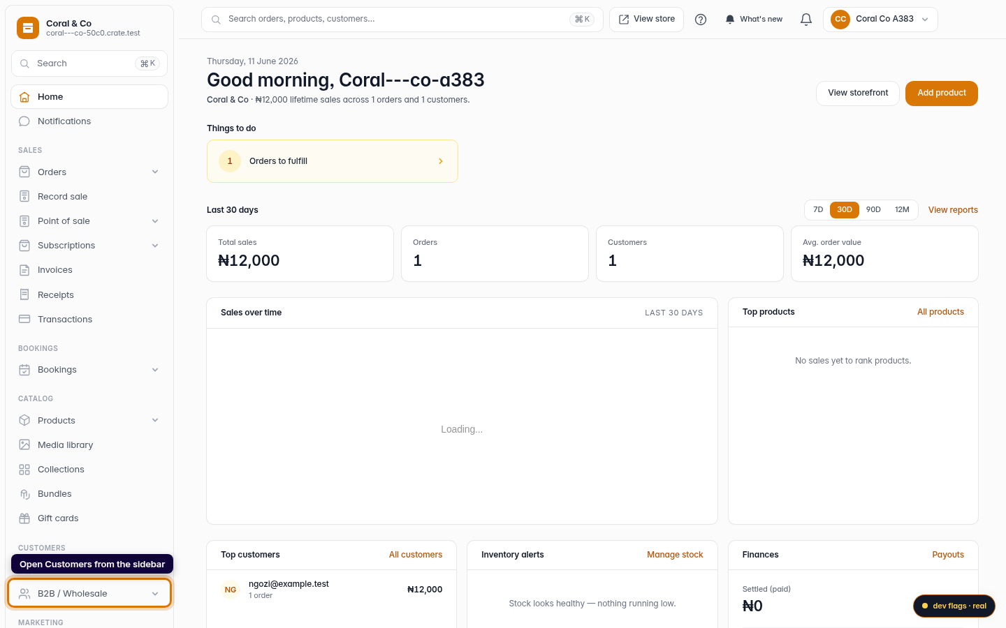 Editing a customer's information: step 1 (web)