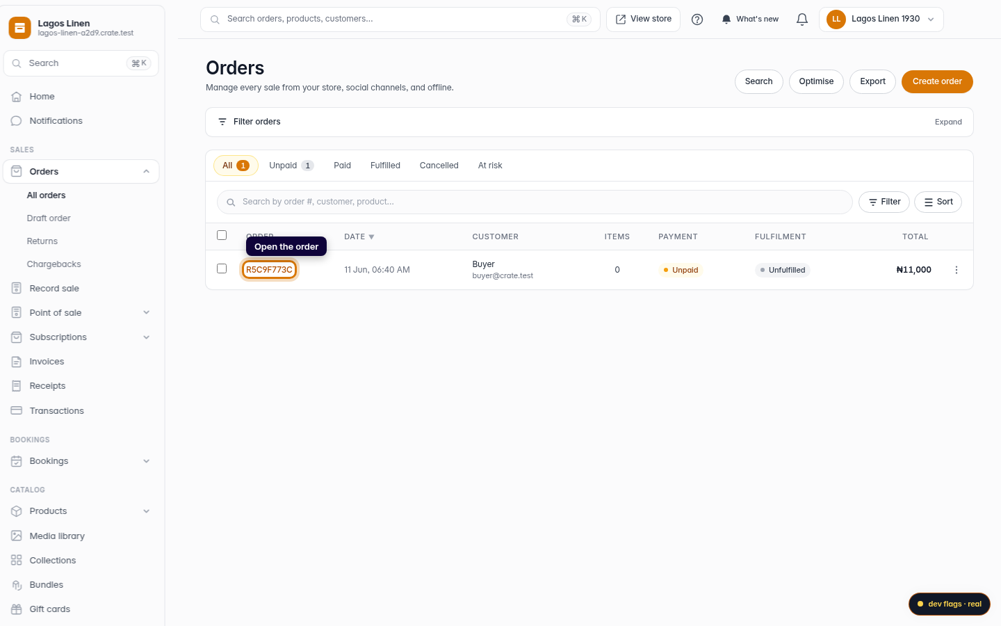 Edit an order: step 2 (web)