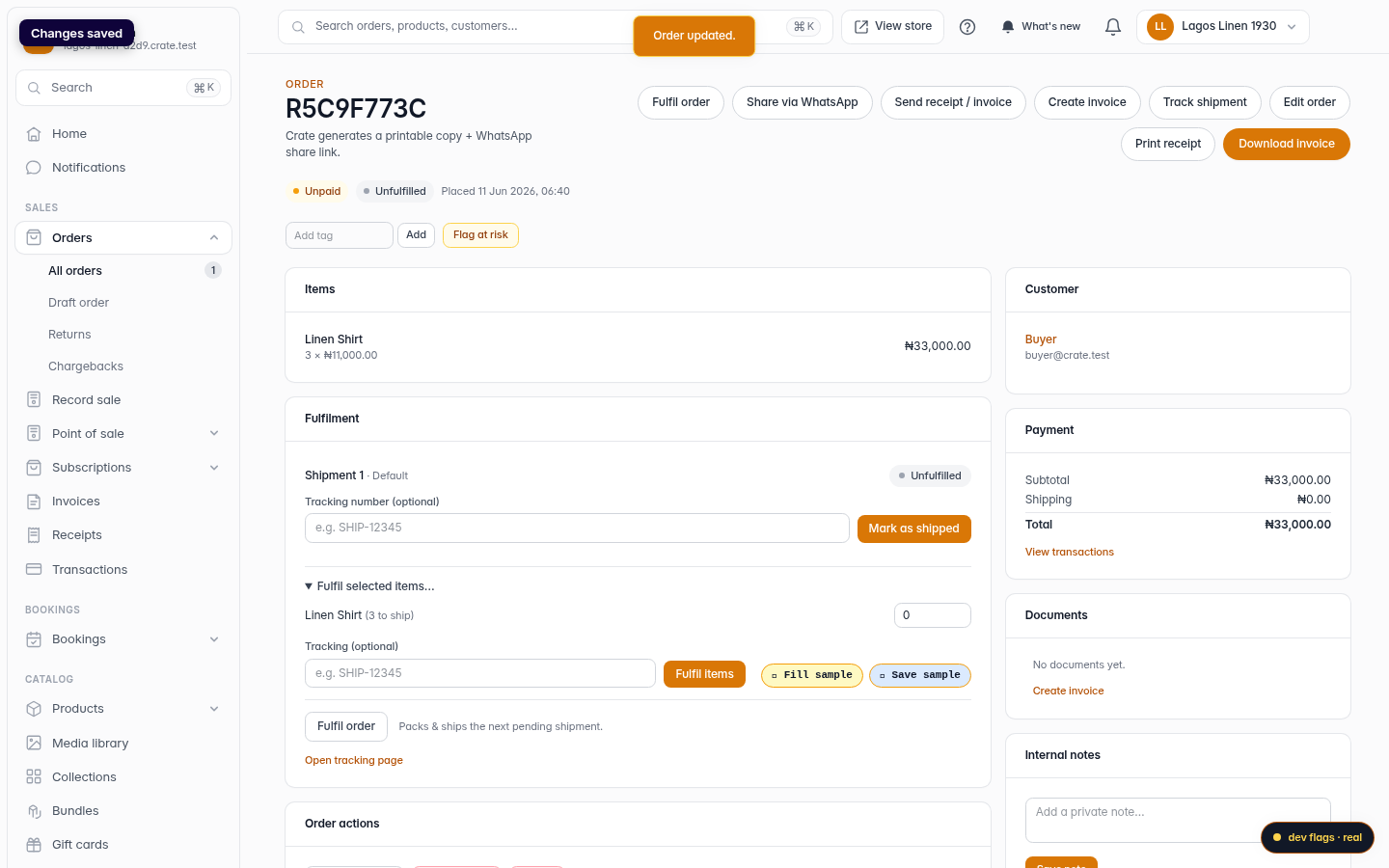 Edit an order: step 5 (web)