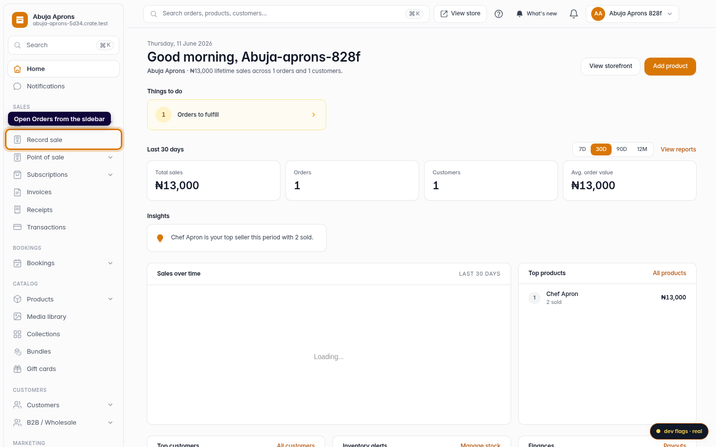 Export your orders: step 1 (web)