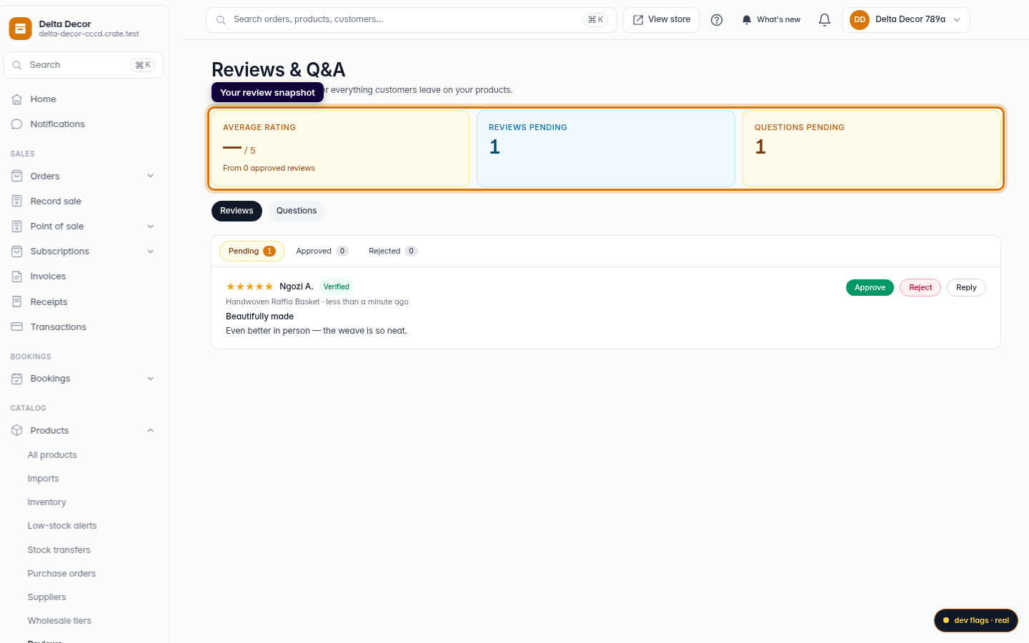 How customers leave reviews — and how you moderate them: step 2 (web)