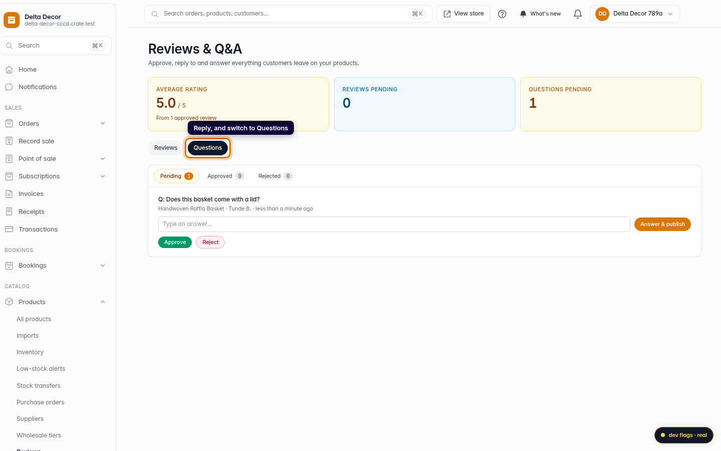How customers leave reviews — and how you moderate them: step 4 (web)