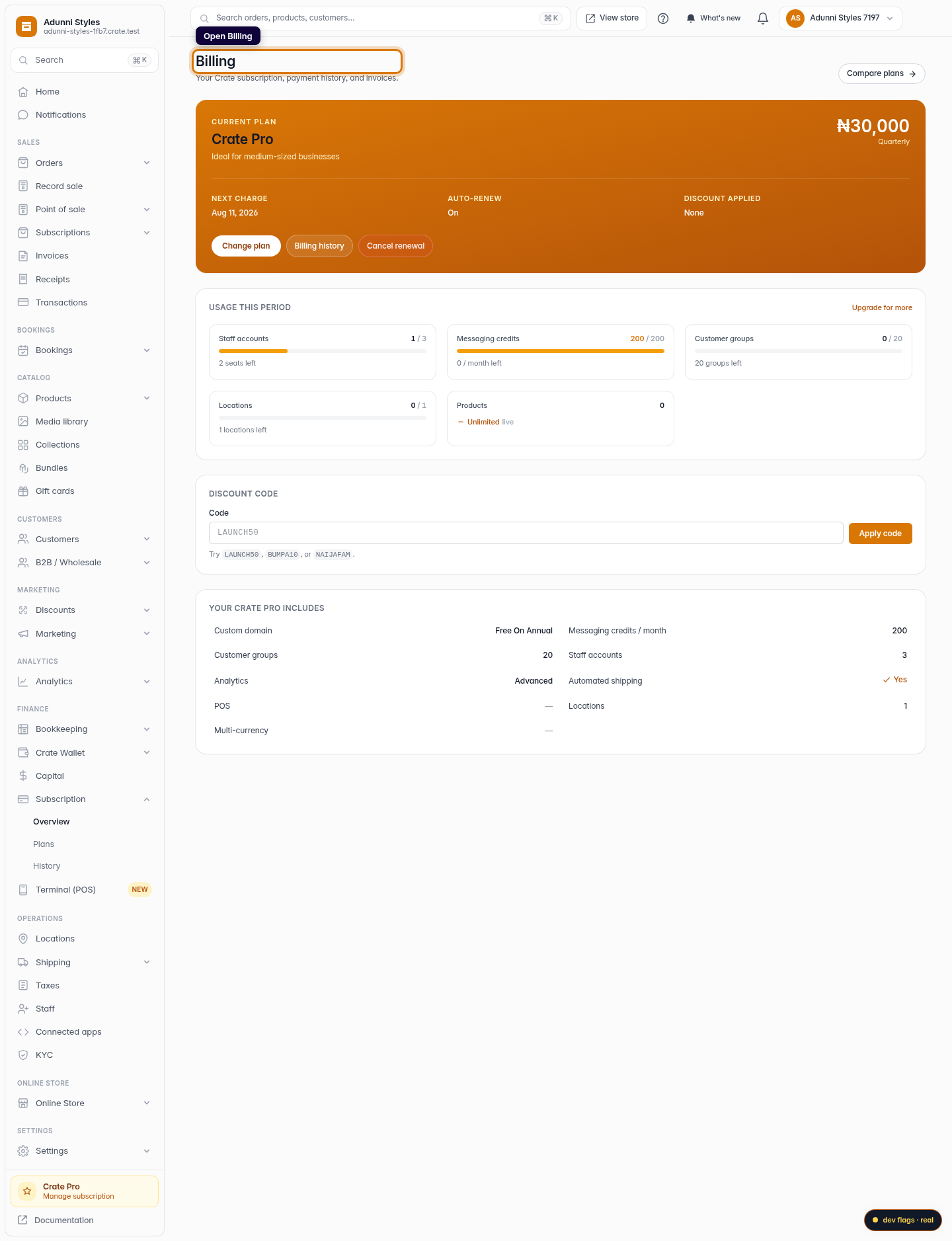 Cancel your subscription (web): step 1 (web)