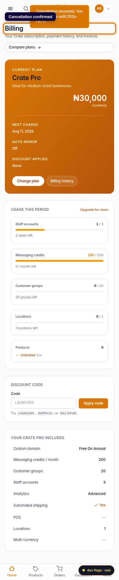 Cancel your subscription: step 4 (mobile)