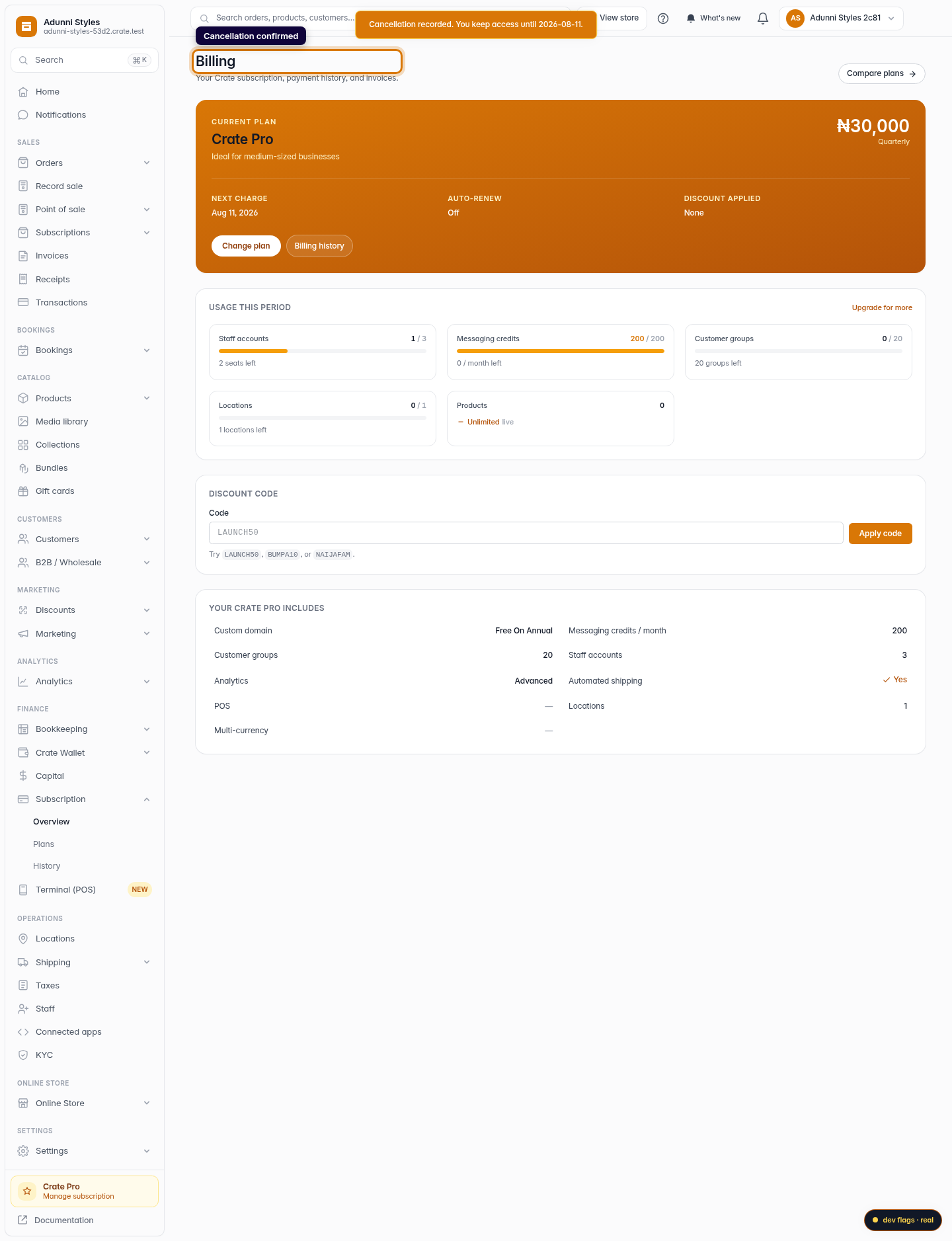 Cancel your subscription: step 4 (web)
