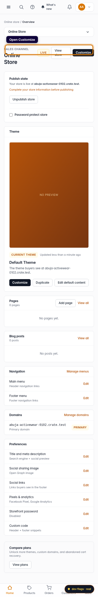 Change which products show on your store: step 1 (mobile)