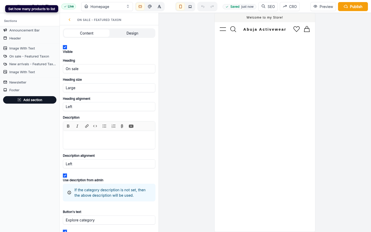 Change which products show on your store: step 4 (web)