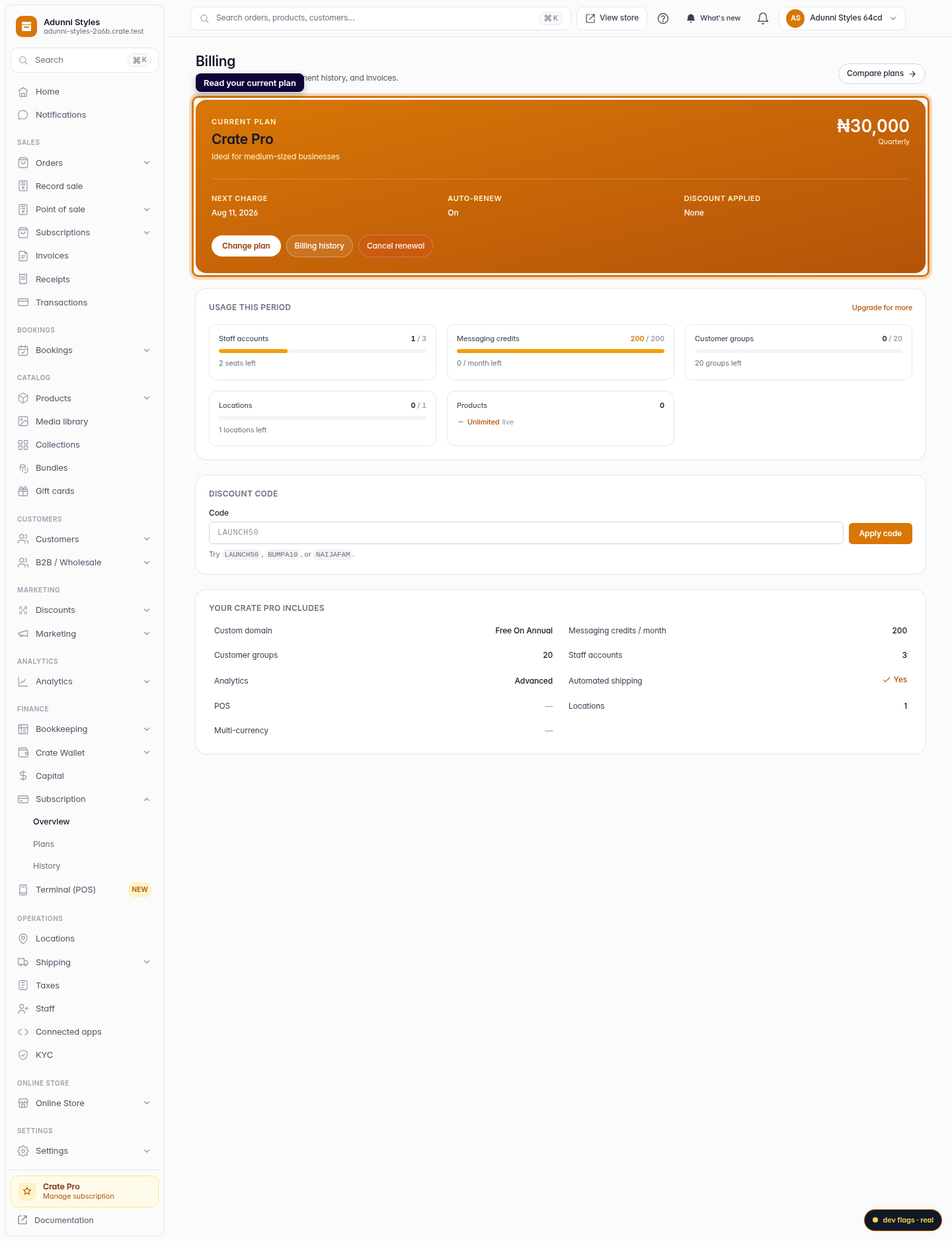 Check your subscription status and history: step 2 (web)