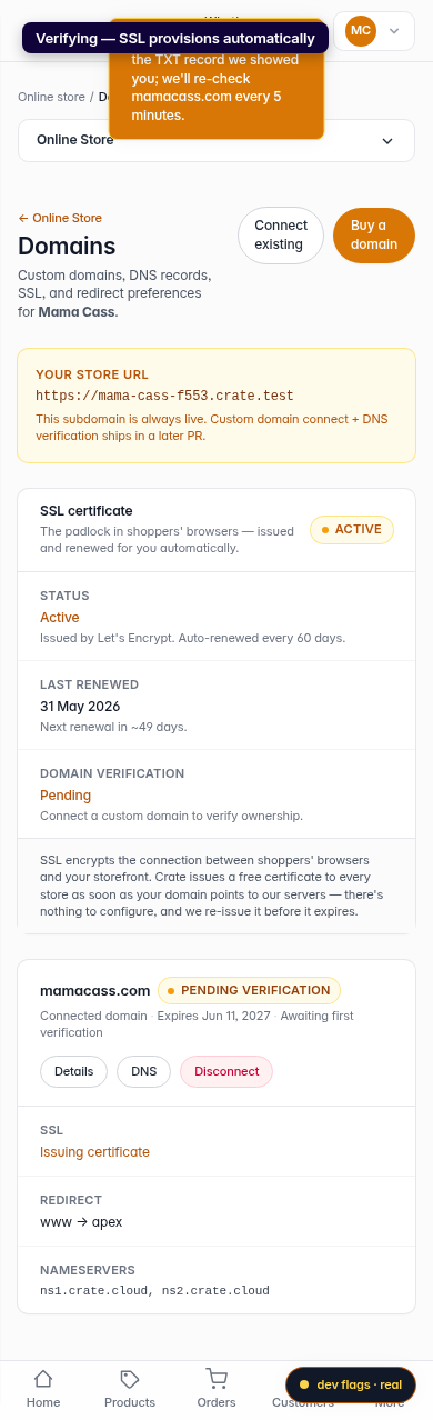 Connect a domain you already own: step 6 (mobile)