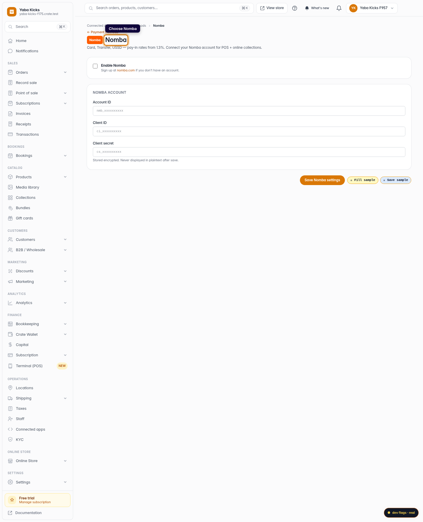 Connect Nomba to your store: step 2 (web)