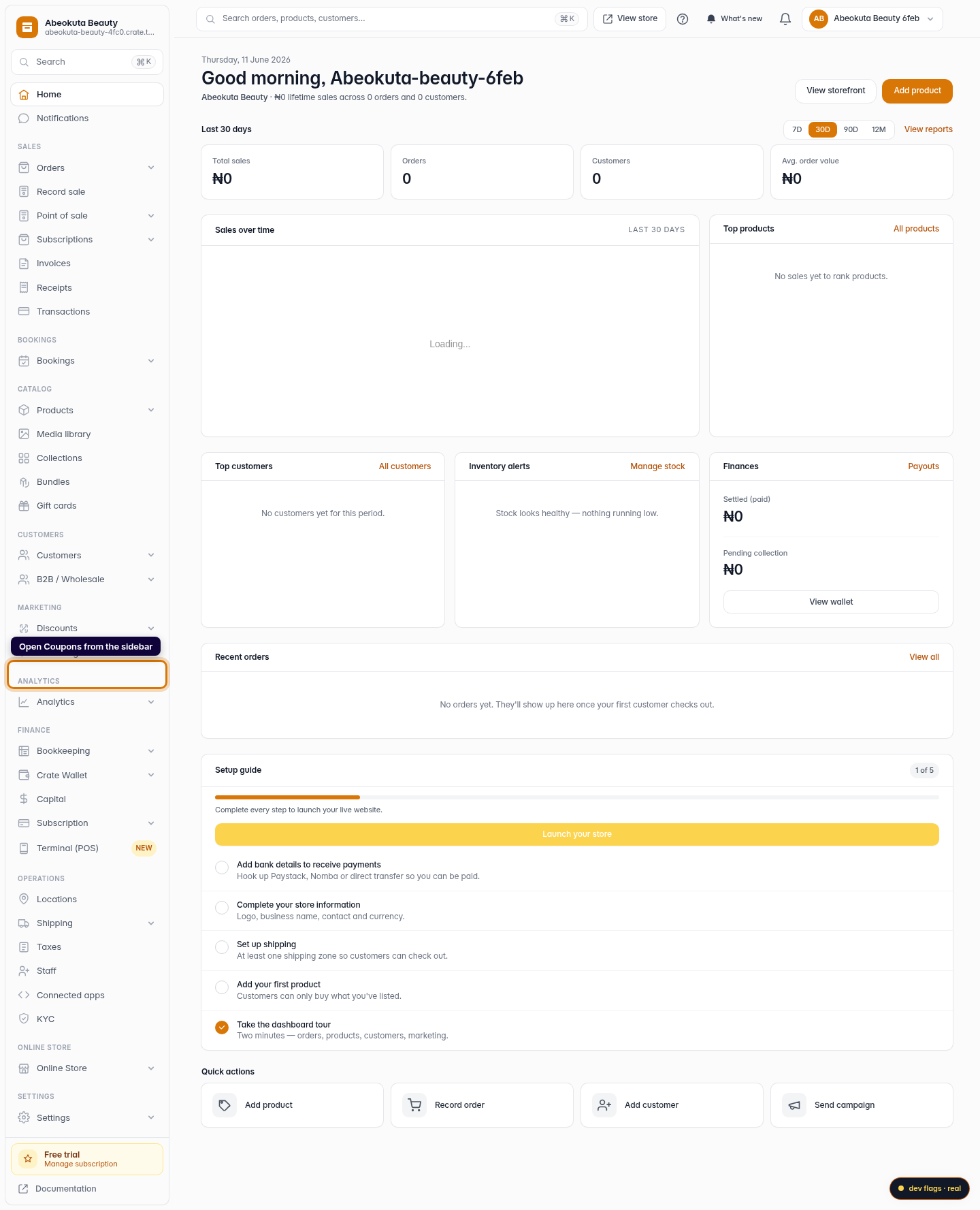 How to create a coupon: step 1 (web)