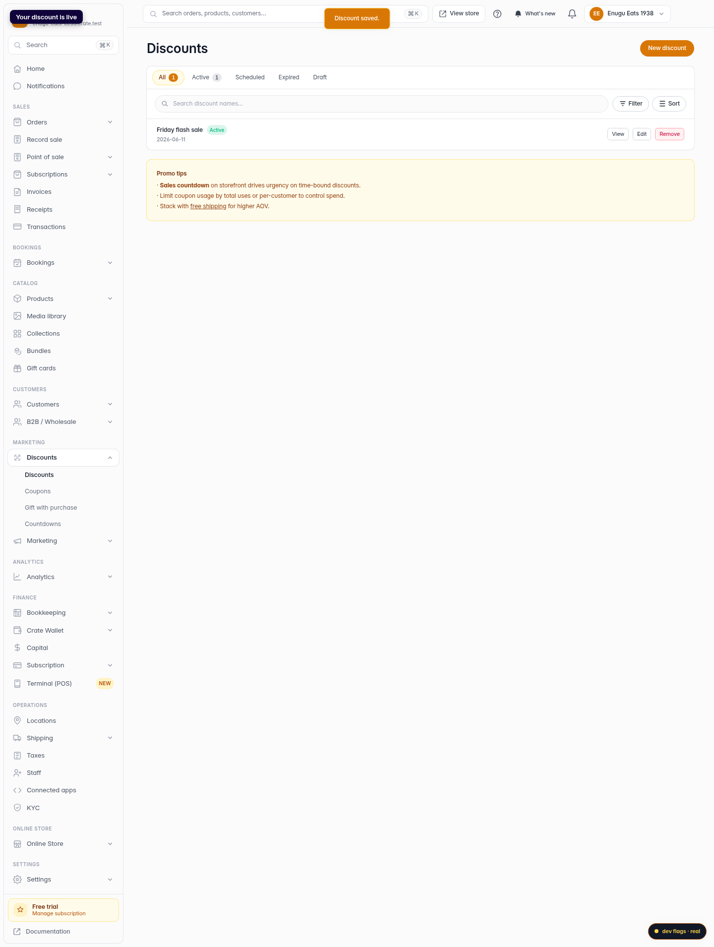How to create a discount: step 7 (web)