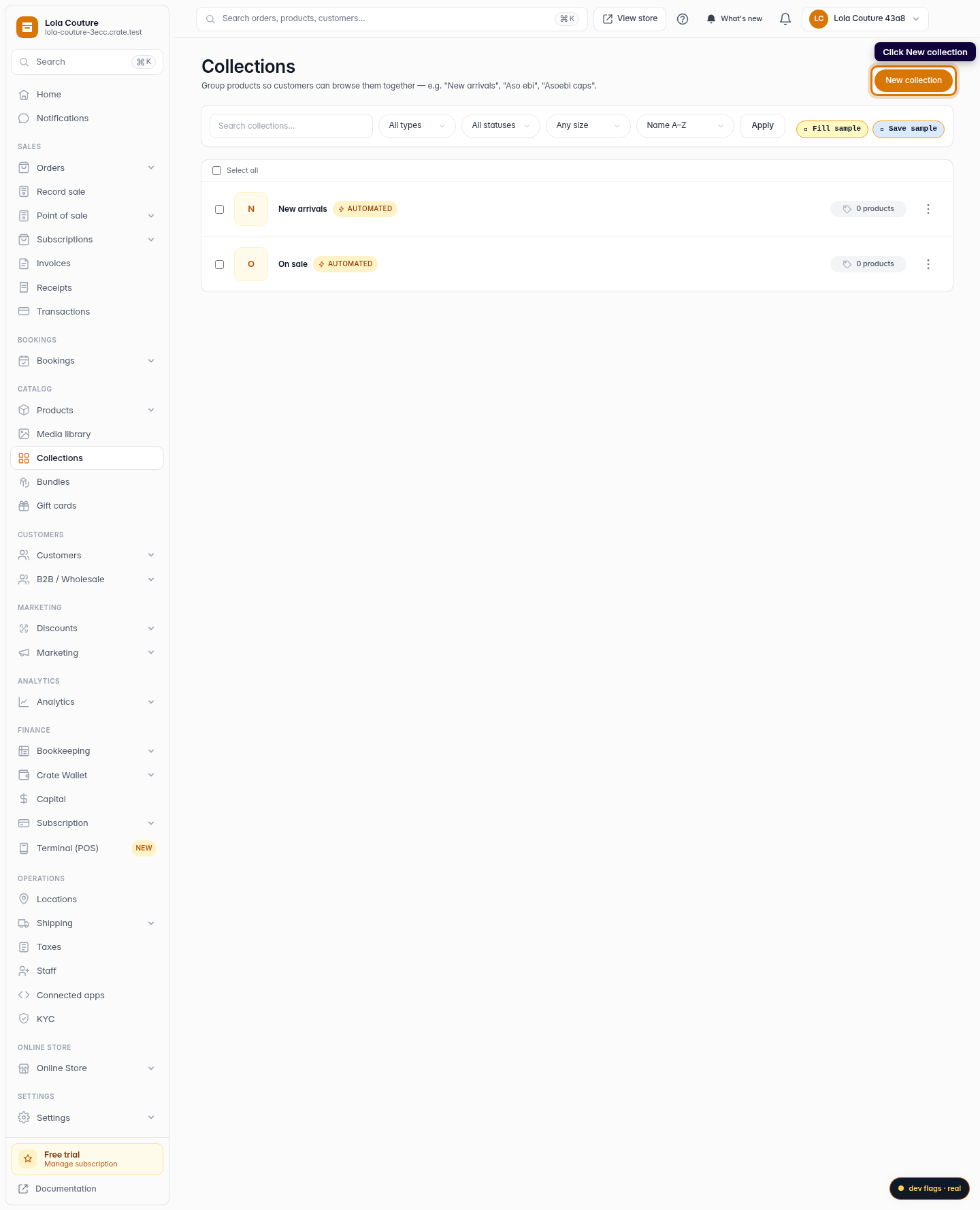Create, edit or delete a collection: step 2 (web)