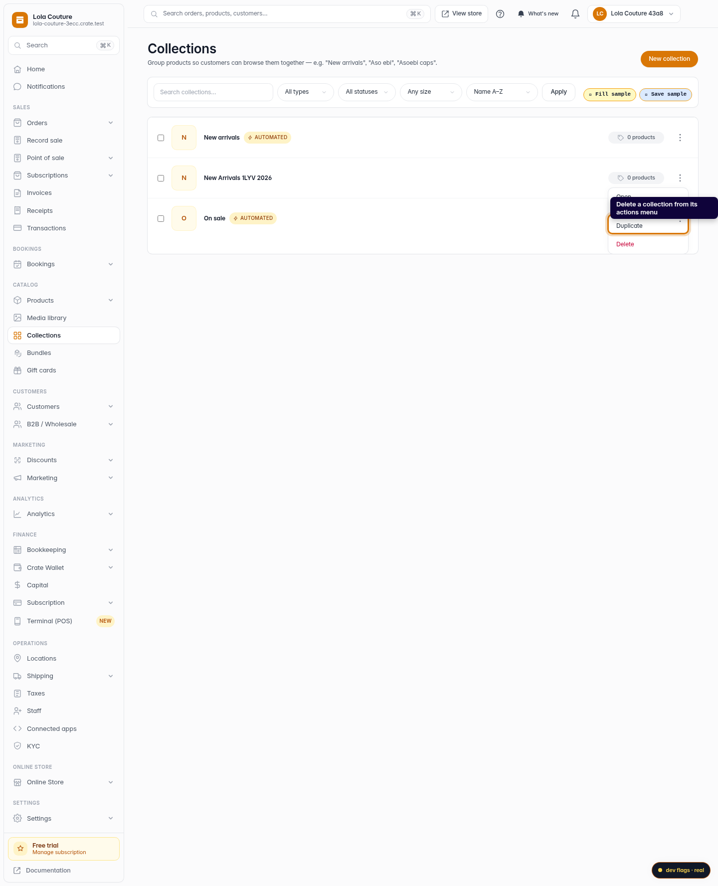 Create, edit or delete a collection: step 6 (web)