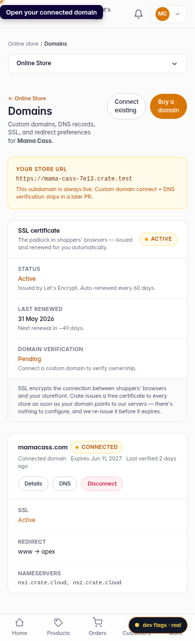 Edit a DNS record: step 1 (mobile)