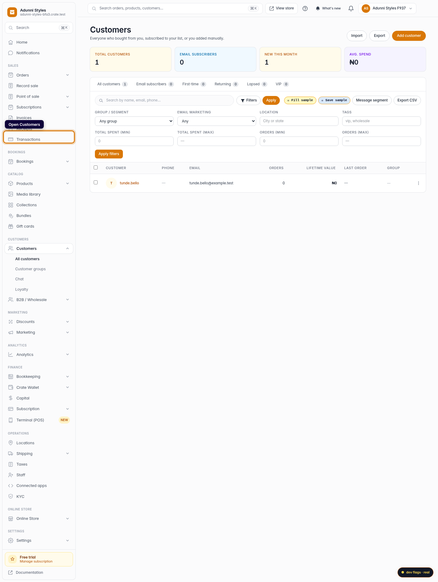 Export your customers: step 1 (web)