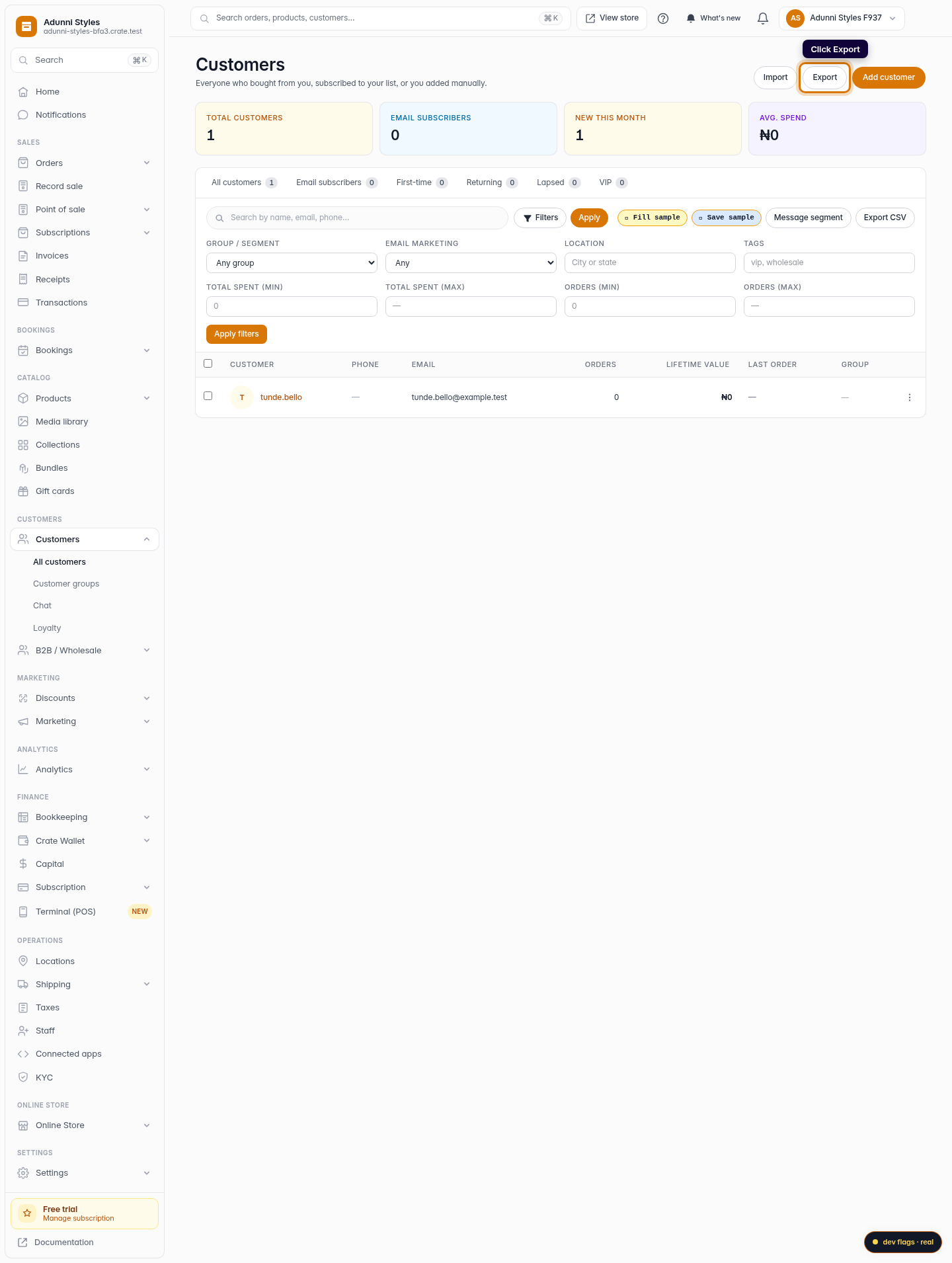 Export your customers: step 3 (web)
