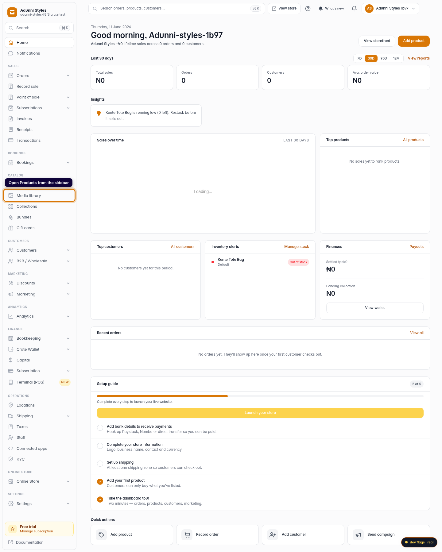 How to export your products to CSV: step 1 (web)