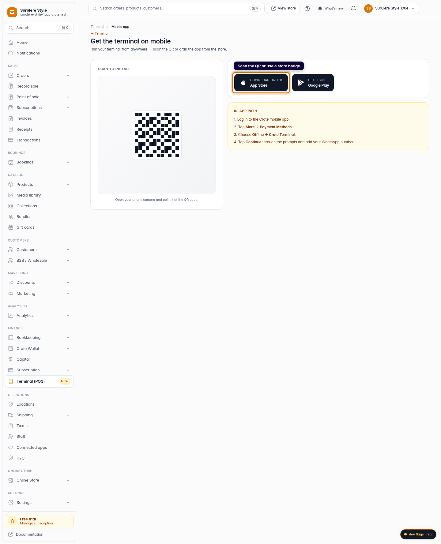 Get your Terminal on mobile: step 3 (web)