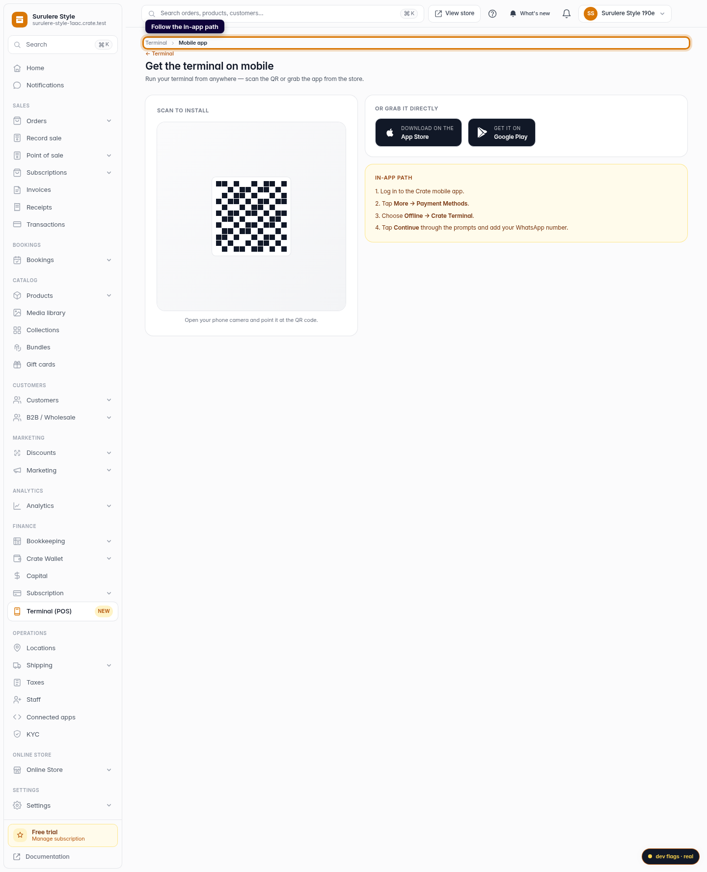 Get your Terminal on mobile: step 4 (web)