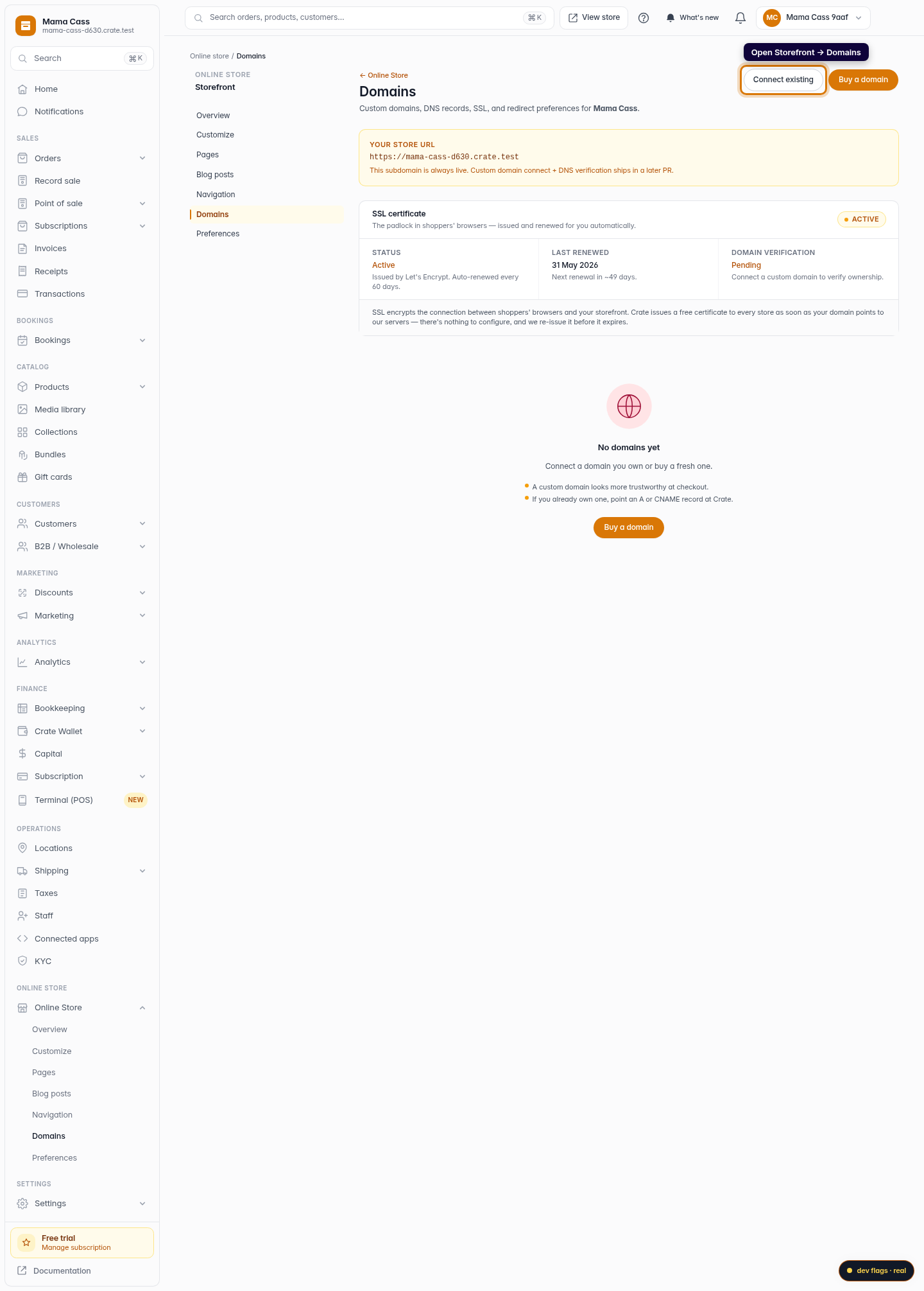 Integrate a domain you already own: step 1 (web)