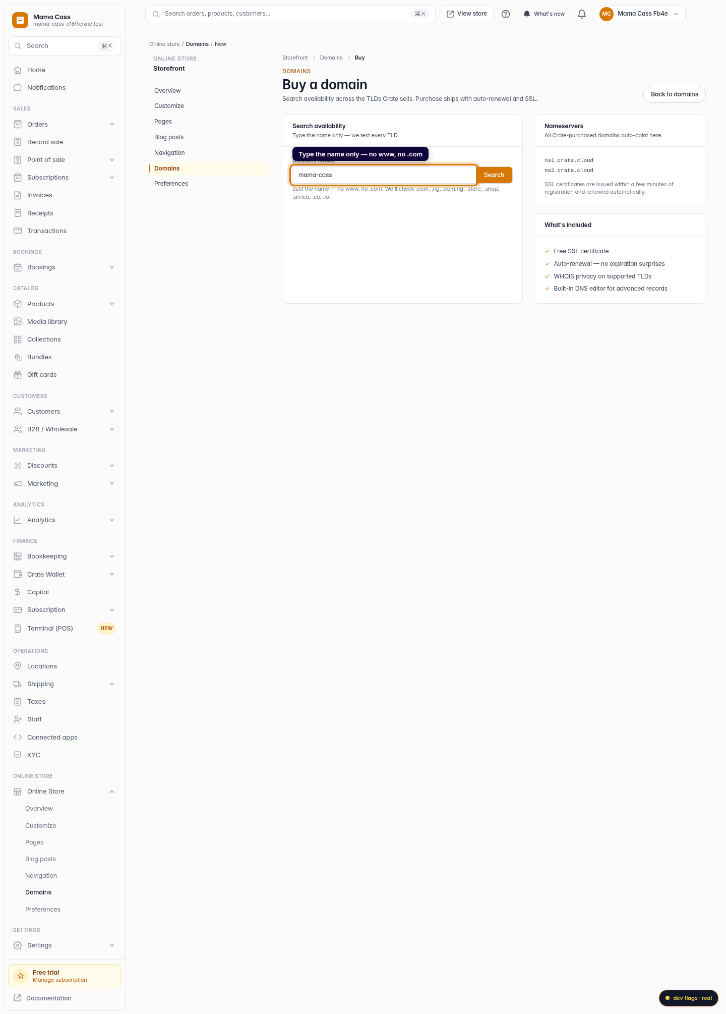 Register a new custom domain: step 3 (web)