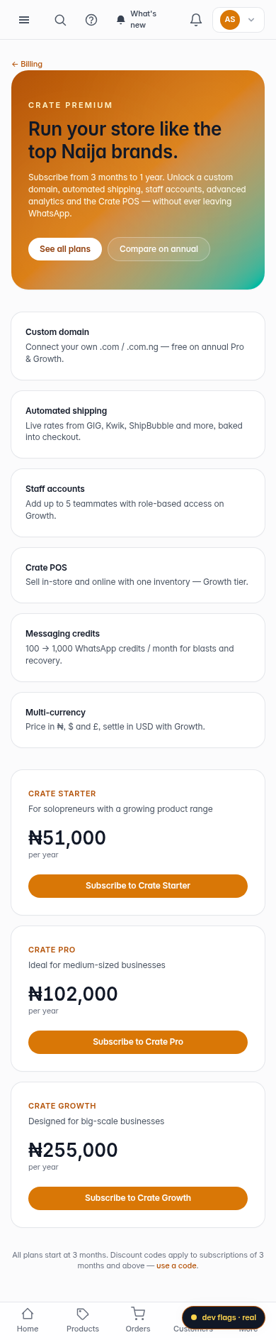 Subscribe to Premium: step 1 (mobile)
