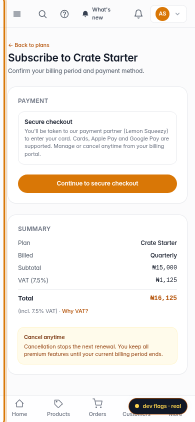 Subscribe to Premium: step 4 (mobile)