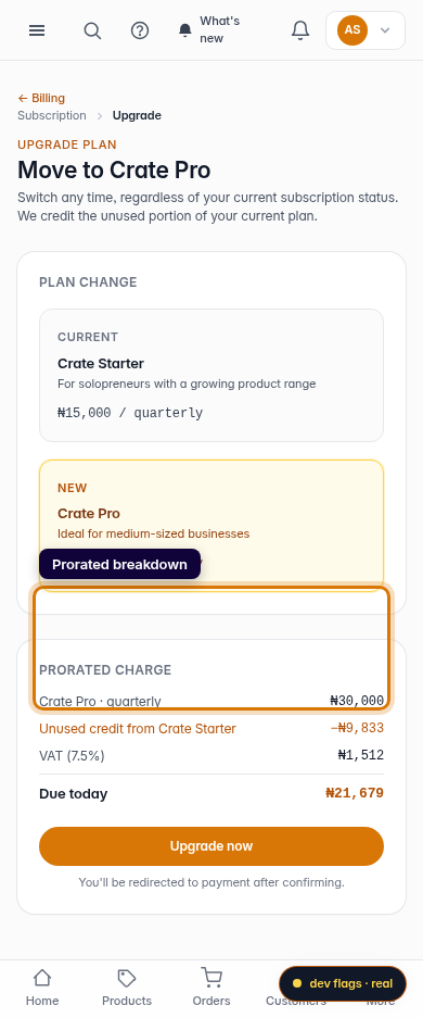 Upgrade your current plan: step 2 (mobile)