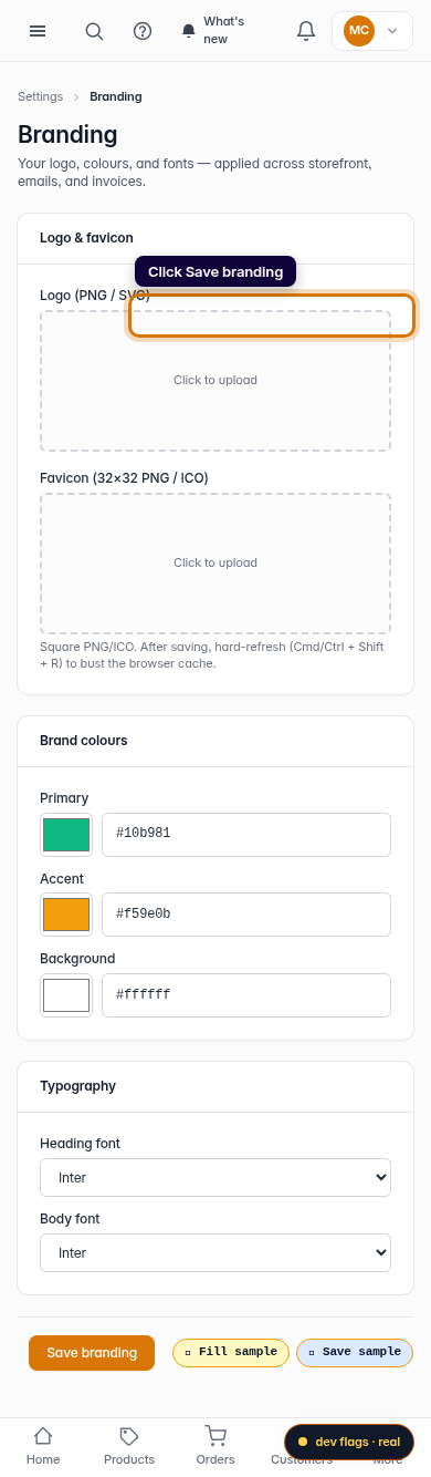 Upload your favicon: step 4 (mobile)