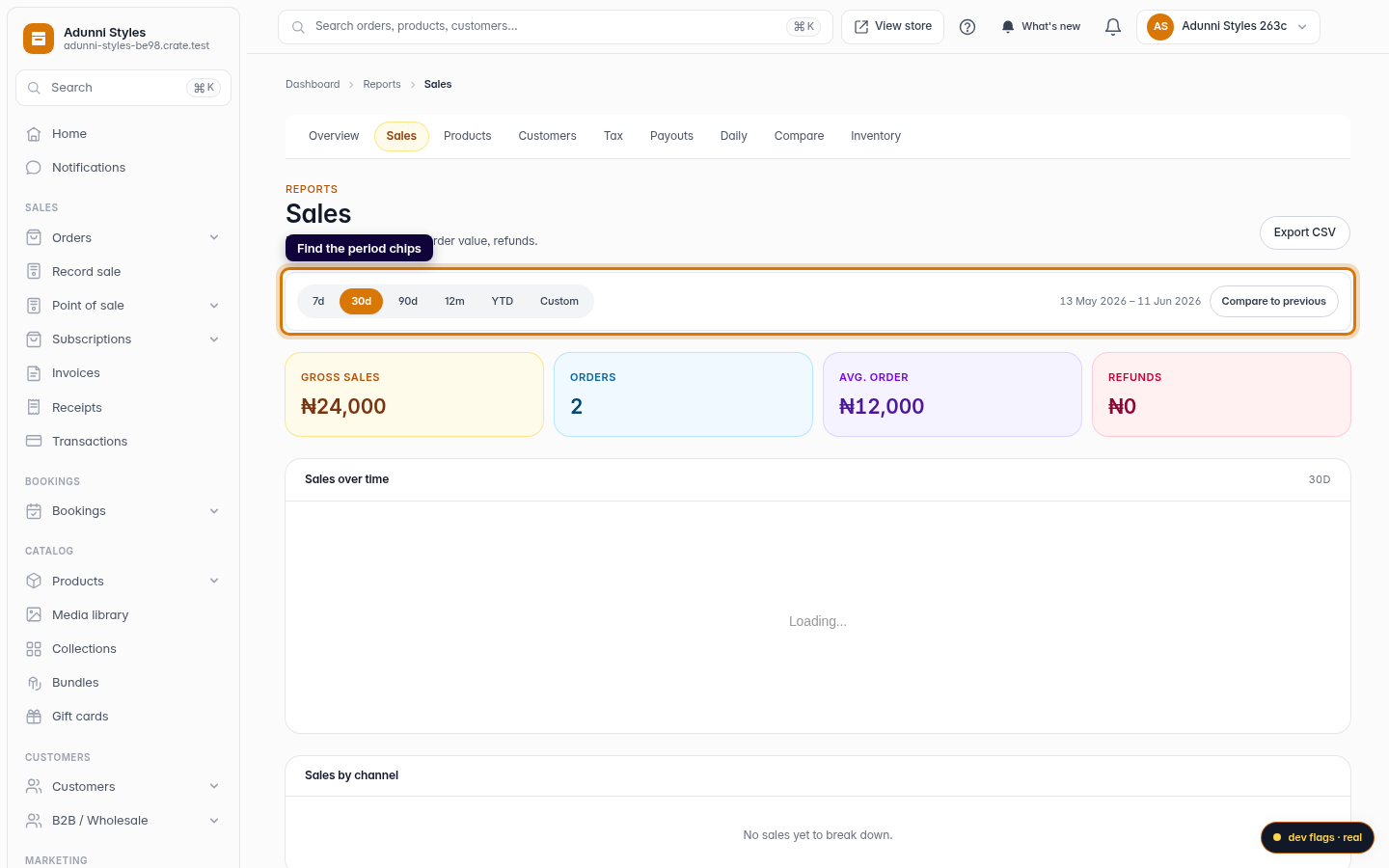 How To View Analytics For a Particular Period: step 2 (web)