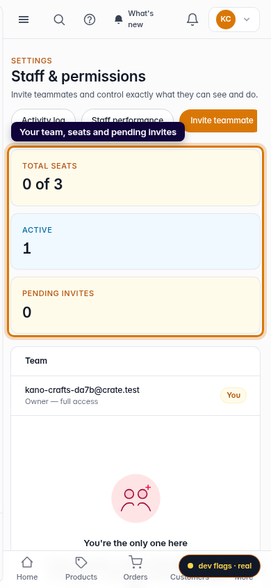 Invite a teammate: step 1 (mobile)