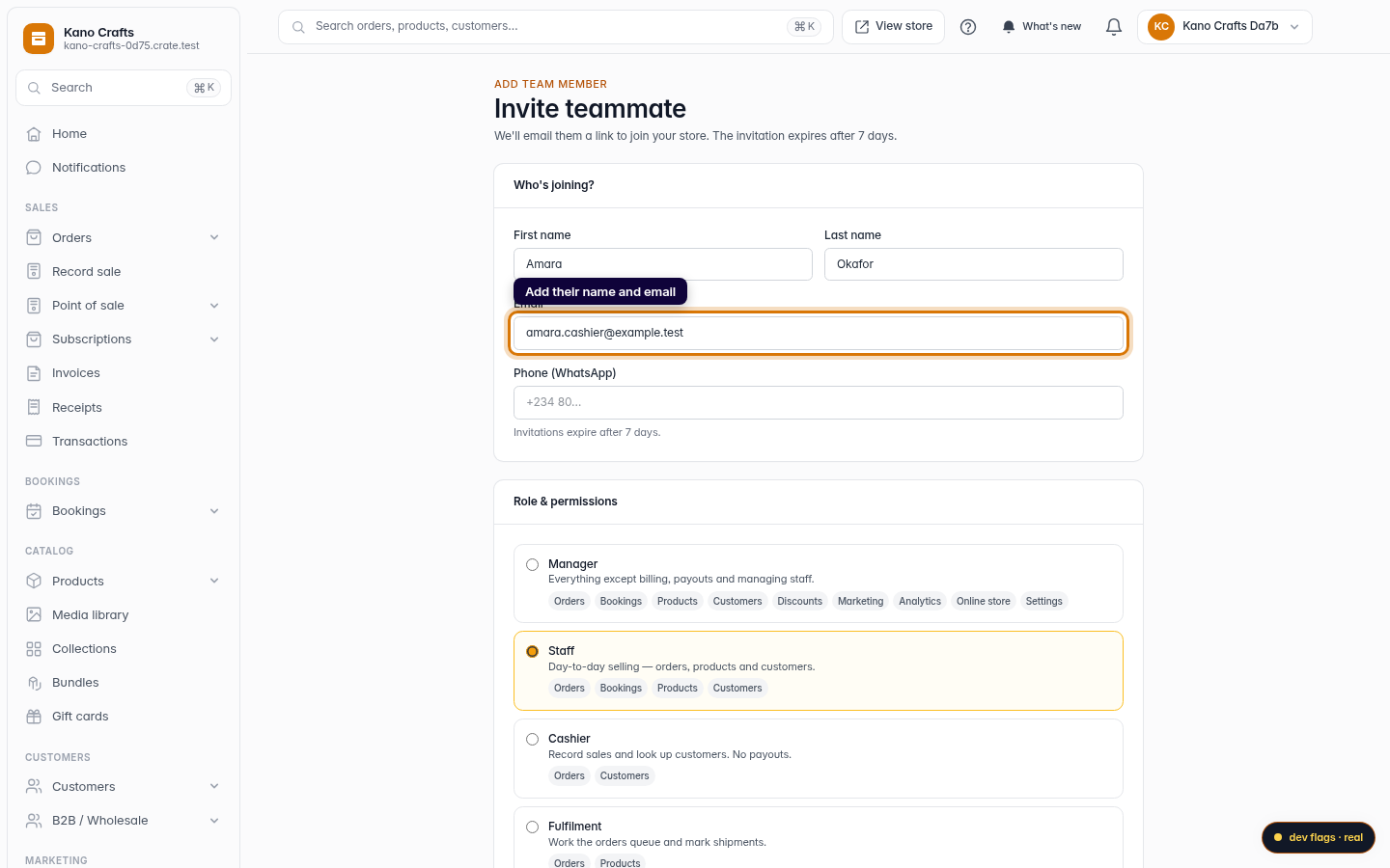 Invite a teammate: step 3 (web)