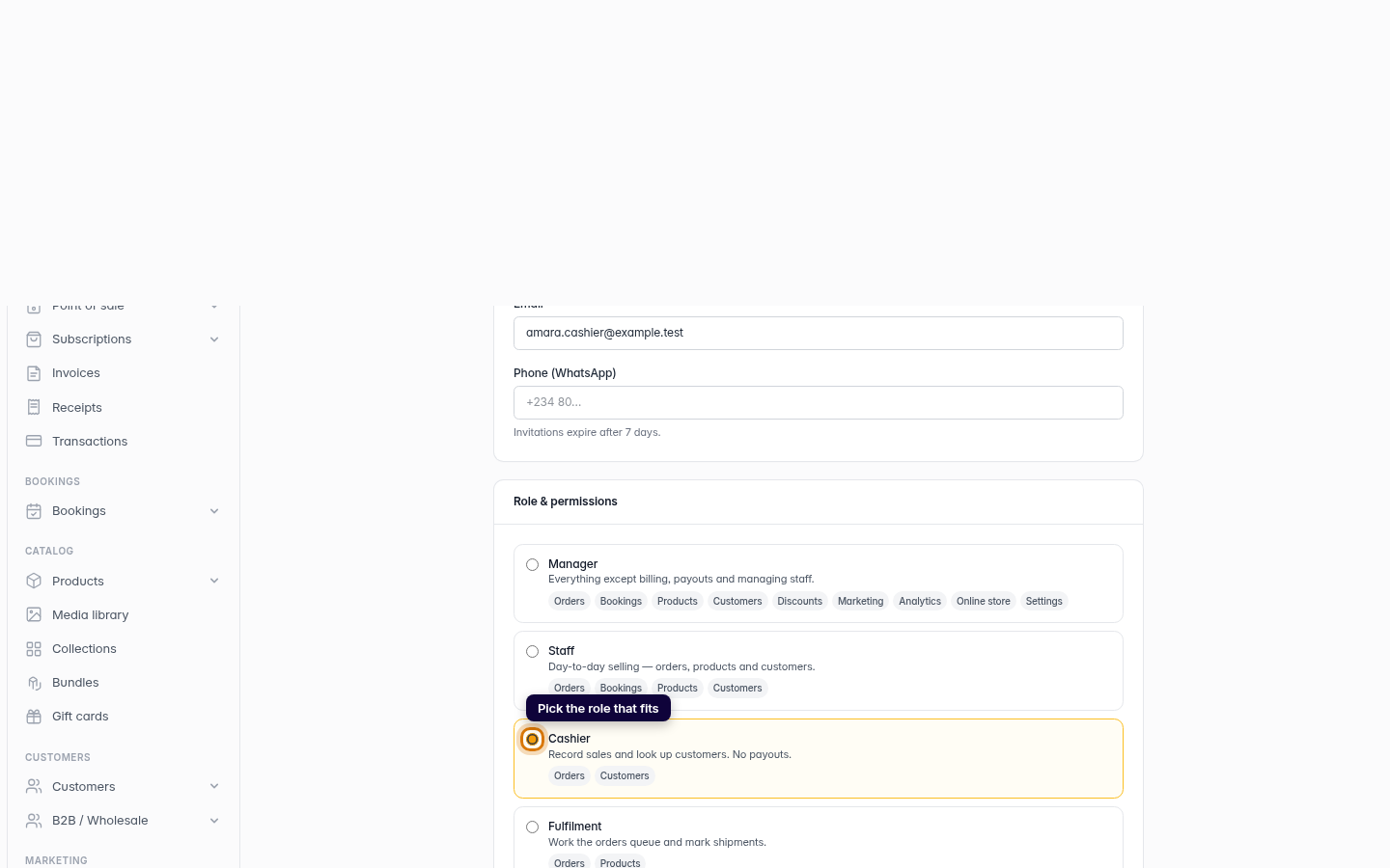 Invite a teammate: step 4 (web)