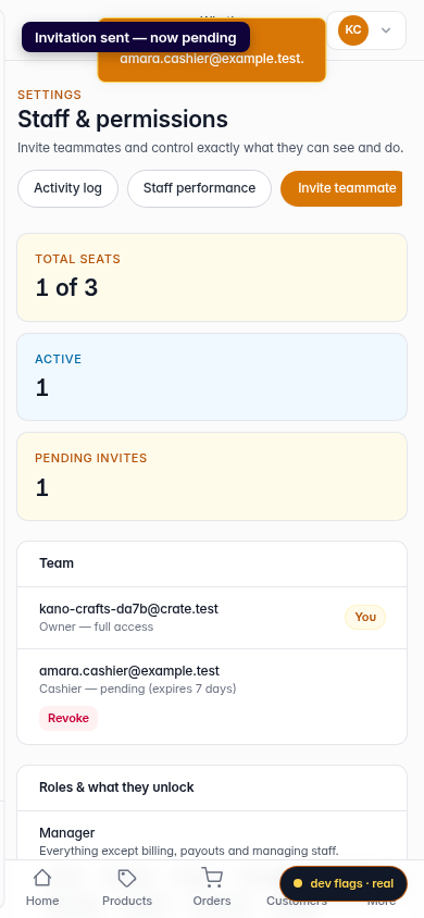 Invite a teammate: step 5 (mobile)
