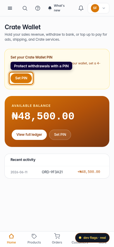 Manage your Crate Wallet: step 4 (mobile)