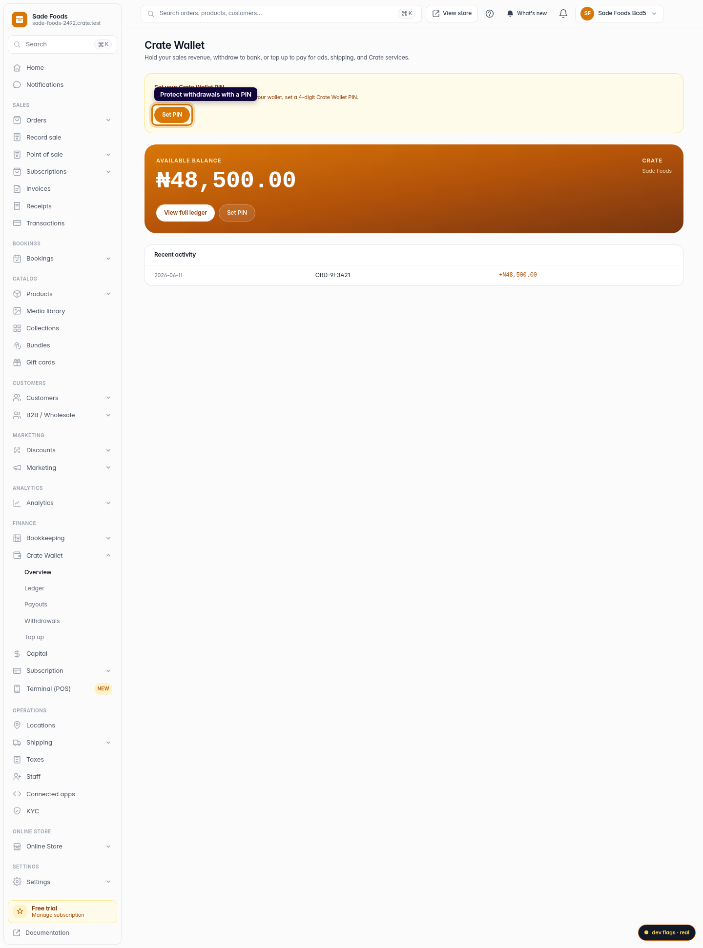 Manage your Crate Wallet: step 4 (web)